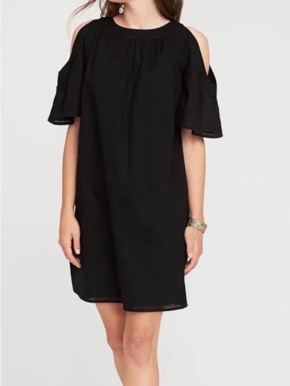 NWT old Navy women’s Cold-Shoulder Black Shift Dress size Medium Tall